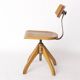 Chaise pivotante industrielle Ama Elastik – Design Bauhaus vintage des années 1950, bois