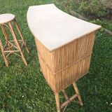 Bar en rotin vintage