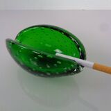 Green Sommerso Murano Glass Ashtray, Italy, 1960s