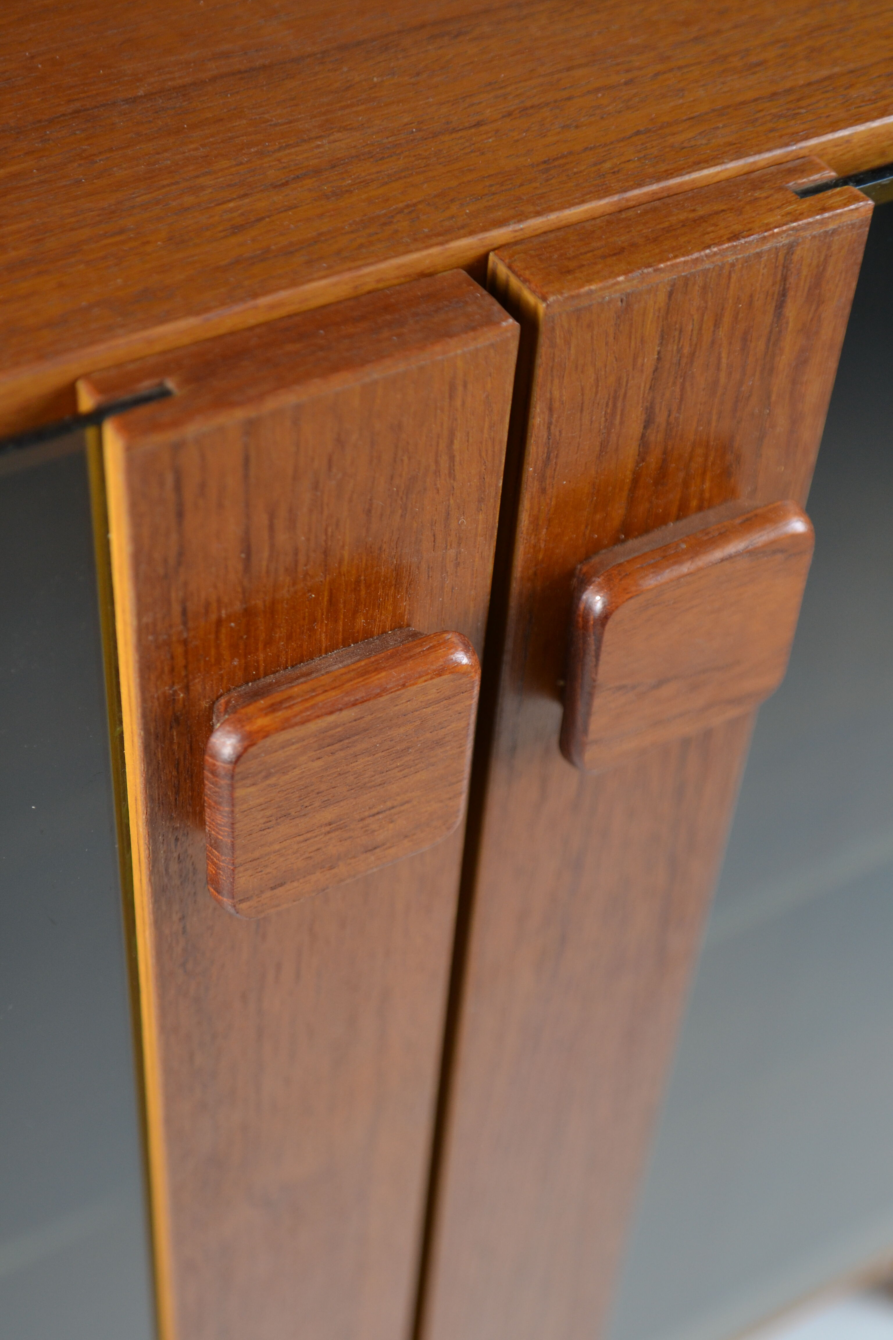 Vintage Danish bookcase / highboard with smoked glass doors