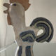 Vintage coq from the 60s in glazed stoneware