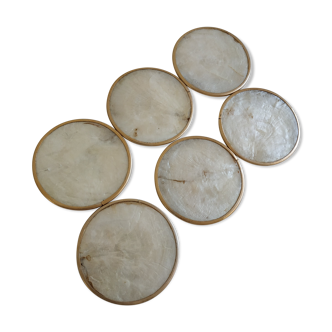 Set de 6 sous-verre nacre