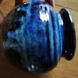 Vase céramique bleu