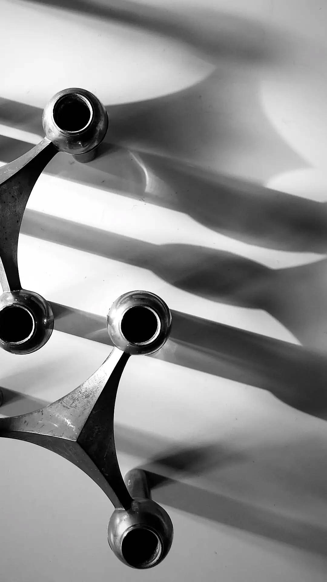 Stoff Nagel designer candle holder in genuine chrome-plated metal, Denmark 1960s