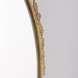 50s vintage wall mirror in brass decorated italian design