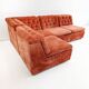 Modular sofa in orange velvet from the 1970s