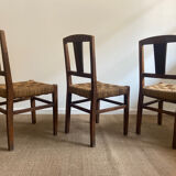 Suite de 6 chaises à corde milieu de siècle 1950