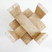 Pair of Travertine and Glass End Tables by Willy Ballez, Belgium 1970s