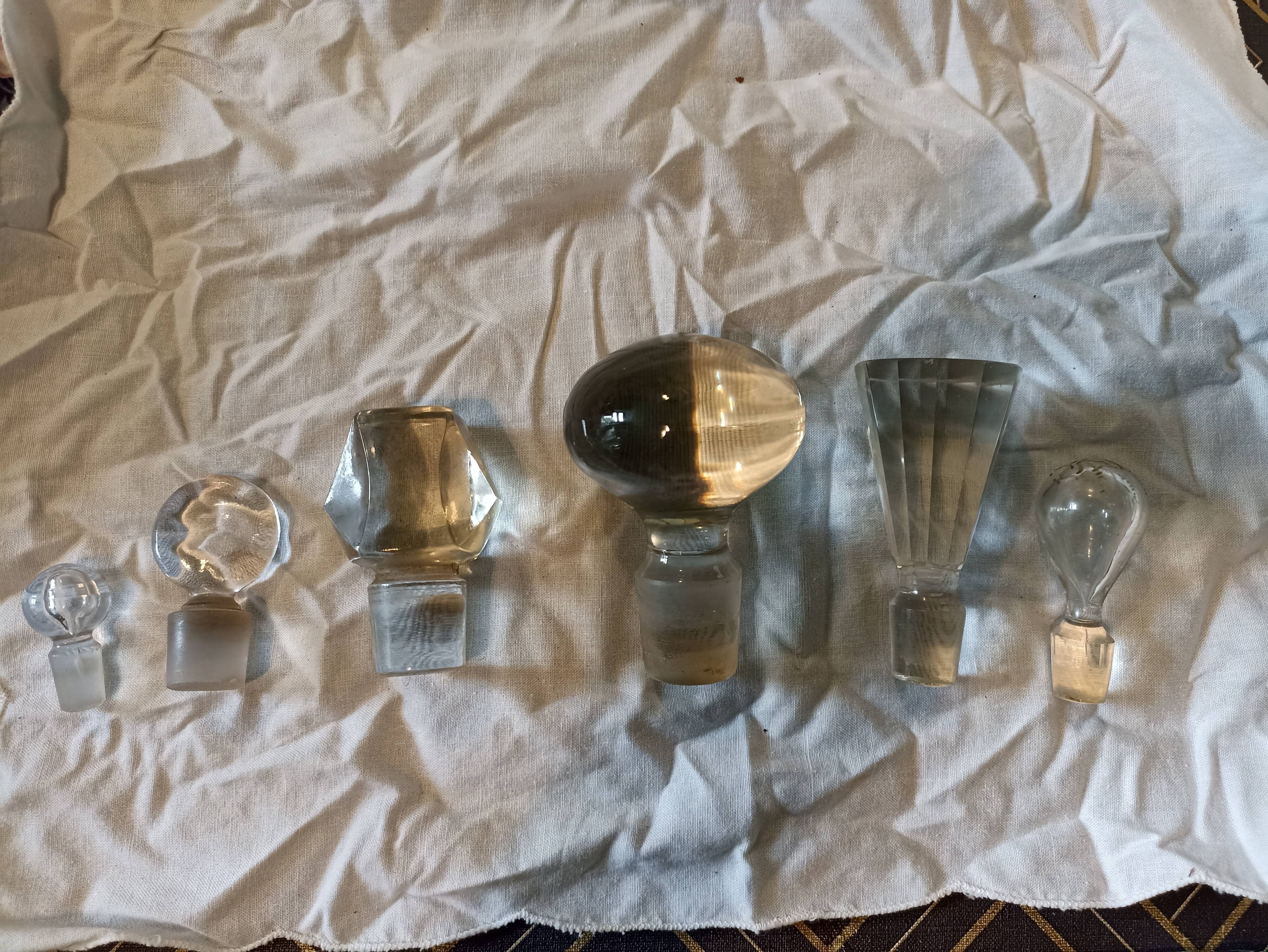Lot de 6 bouchons de carafe en verre