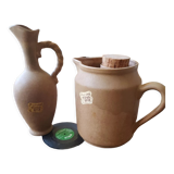 Jug and carafe in old stoneware
