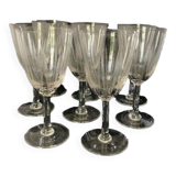 8 verres en cristal gravés