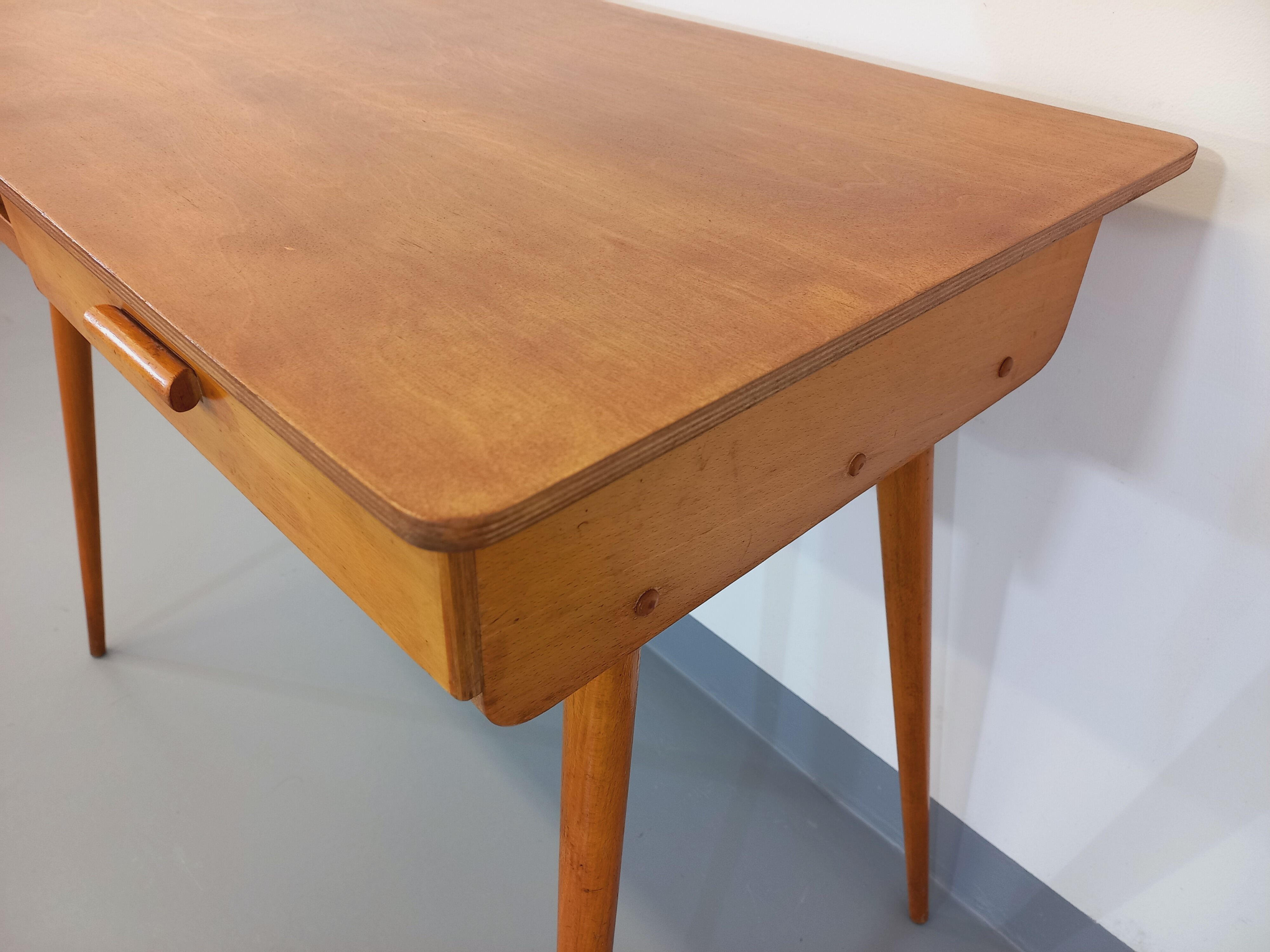 Vintage Baumann wooden desk from the 50s