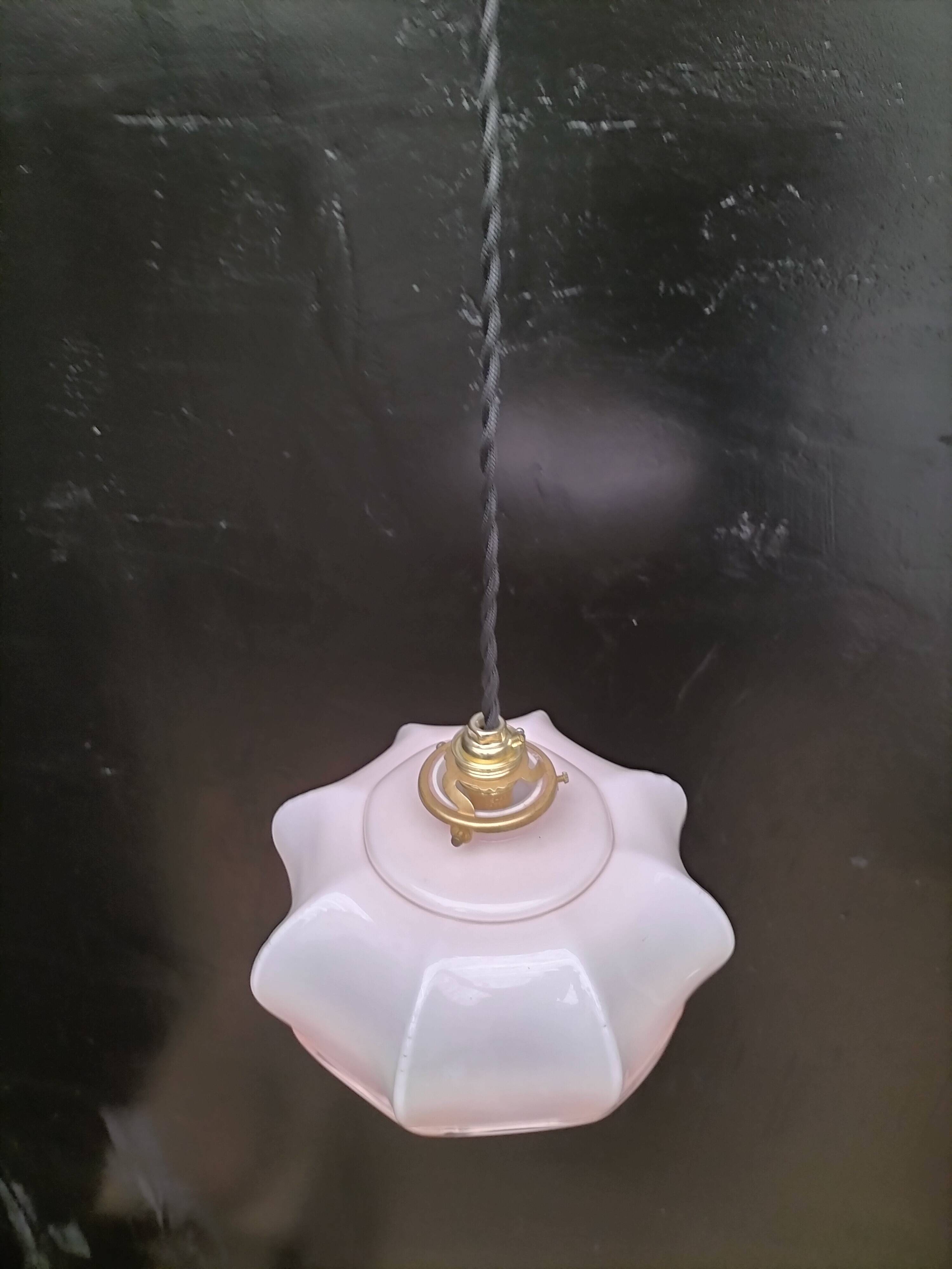 Pink opaline pendant light