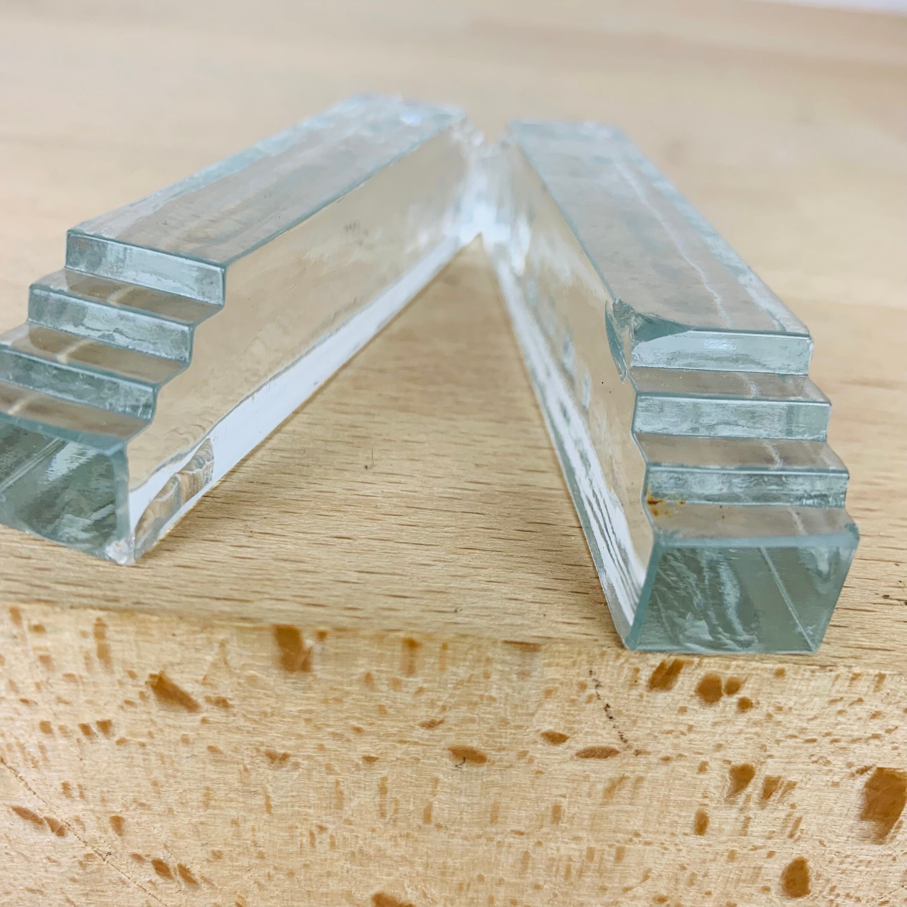 11 art deco glass knife holders and salt shaker