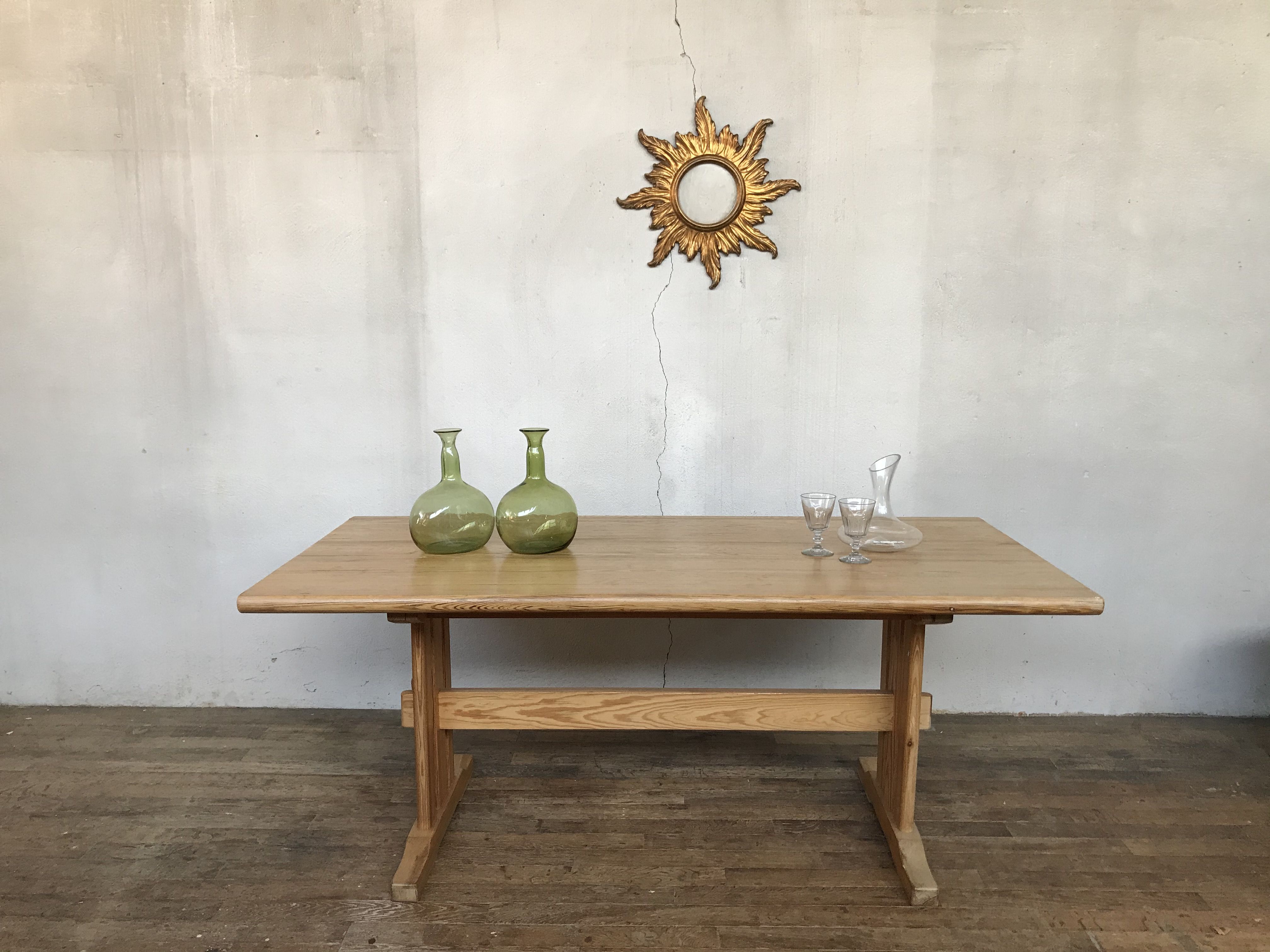 Set table and chairs pine 1950/1960