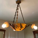 Art deco alabaster pendant light