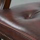 Dark brown cowhide Chesterfield dining/side/desk chair in English style
