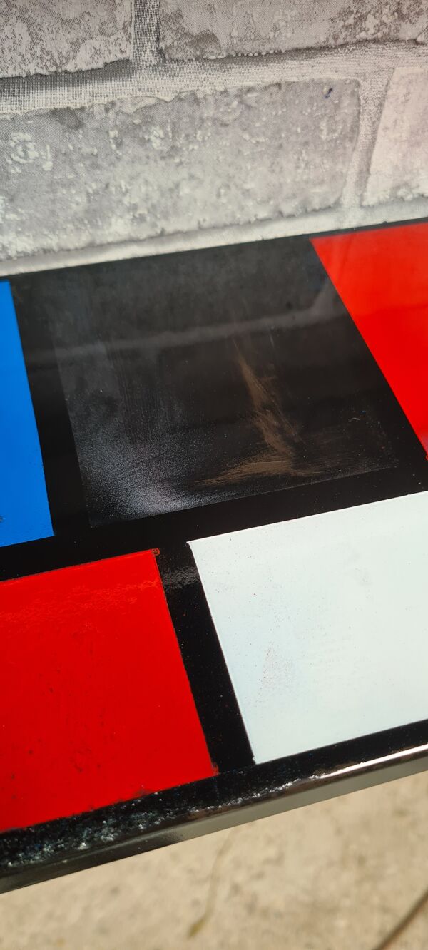 Etagere string style piet mondrian montants noir 48x58x16