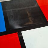 Piet Mondrian style string shelf black uprights 48x58x16