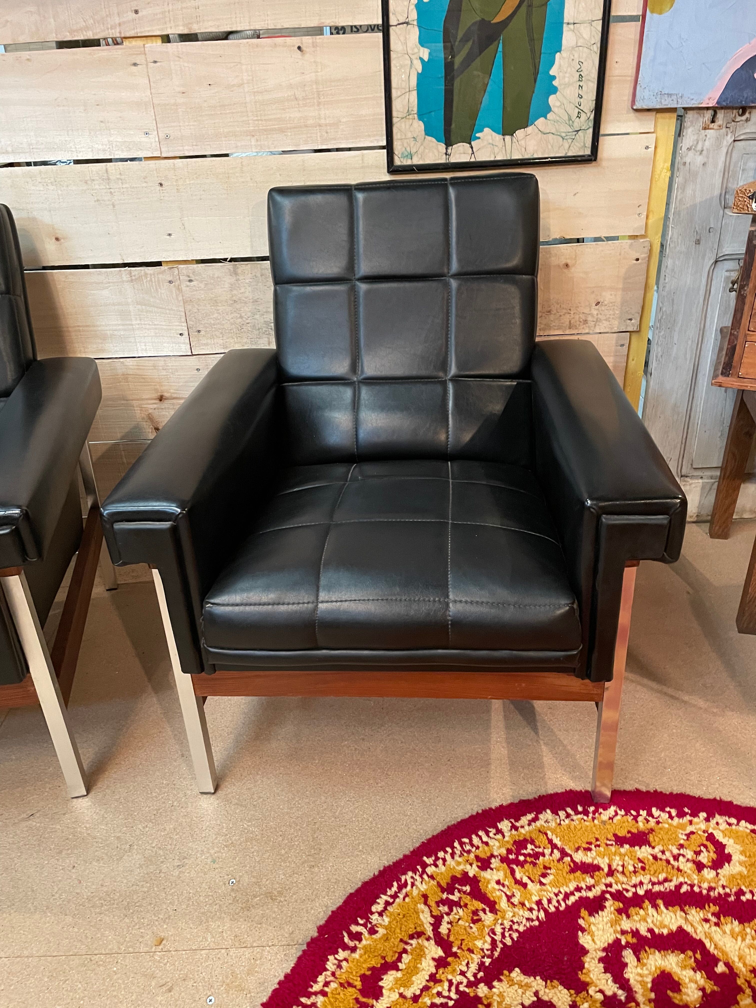 Paire fauteuils vintage design 50/60