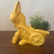 Figurine, vintage yellow ceramic donkey