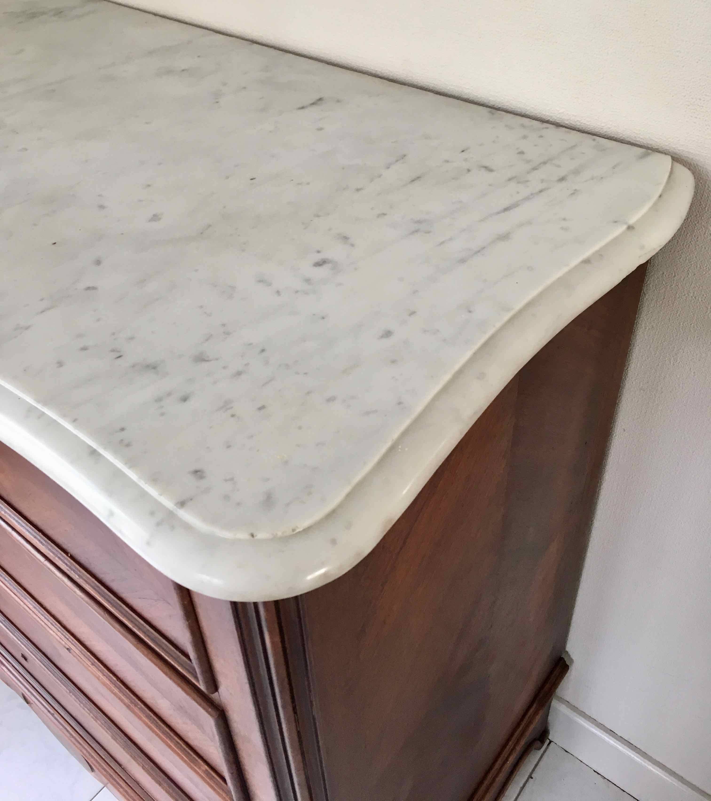 1940 chest of drawers inlaid wood and marble