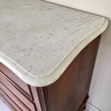 1940 chest of drawers inlaid wood and marble