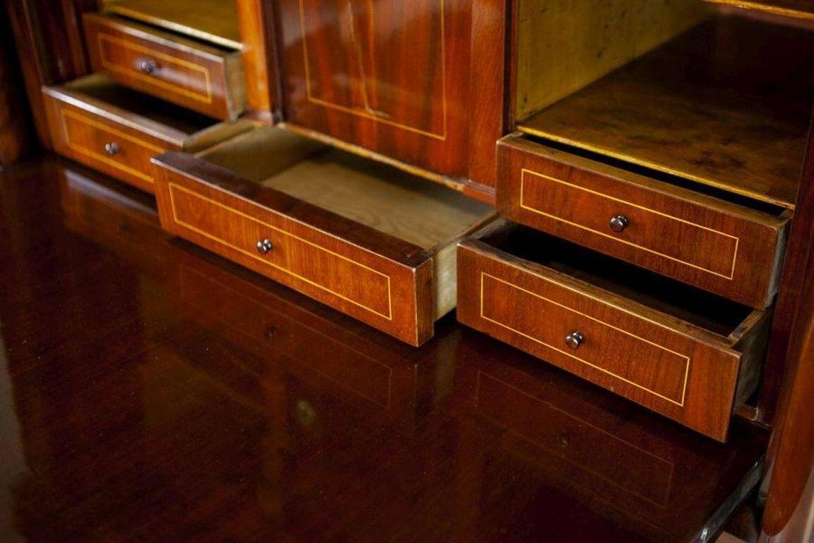Antique Biedermeier Secretary with Mahogany, 1840