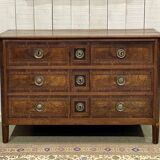 Louis XVI period chest of drawers in walnut, oak and fir, 18th century