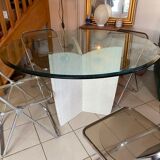Travertine foot-foot design dining table