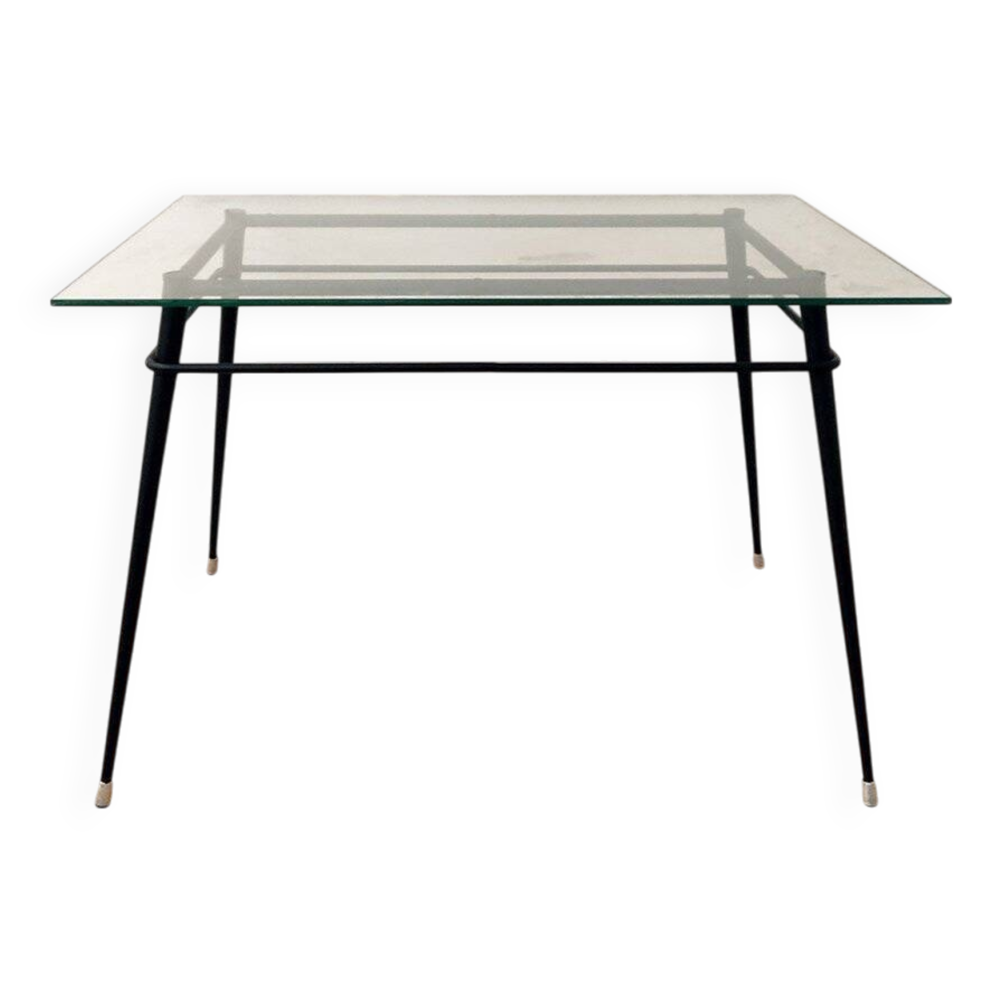 Metal and Glass Dining Table, 1970s