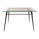 Metal and Glass Dining Table, 1970s