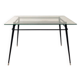 Metal and Glass Dining Table, 1970s