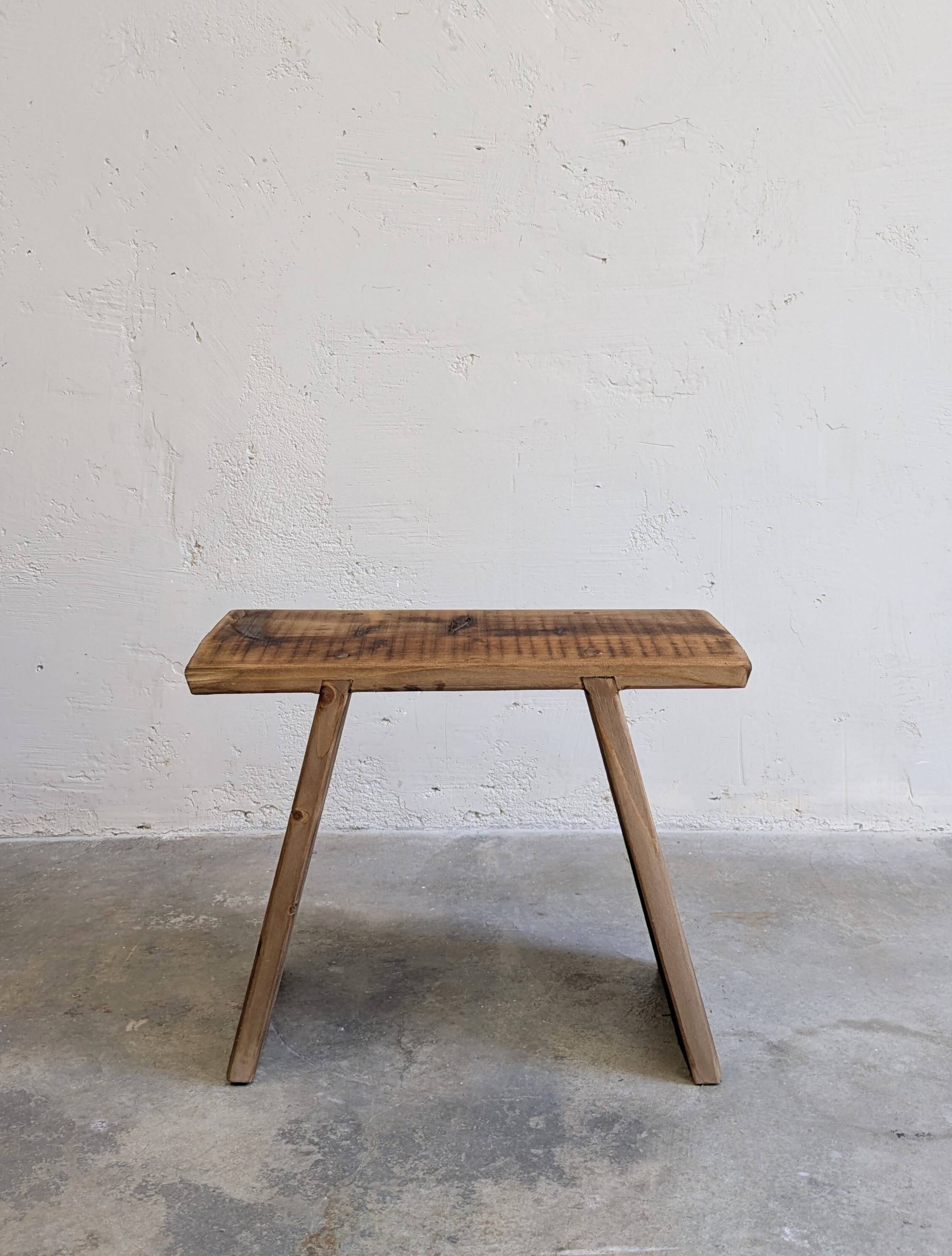 Tabouret banc ancien bois patine brocante