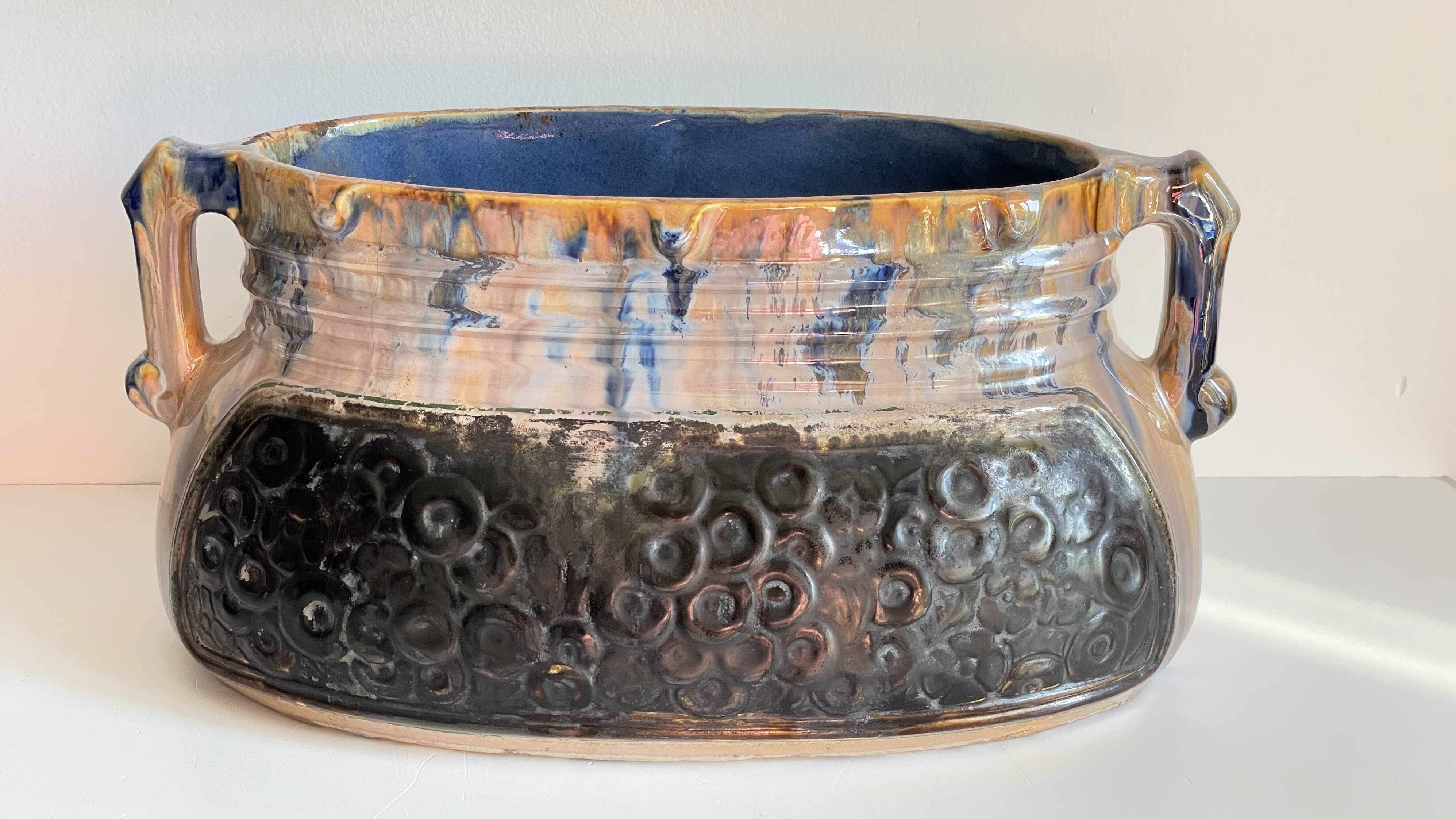Vintage Barbotine Planter Cache-Pot