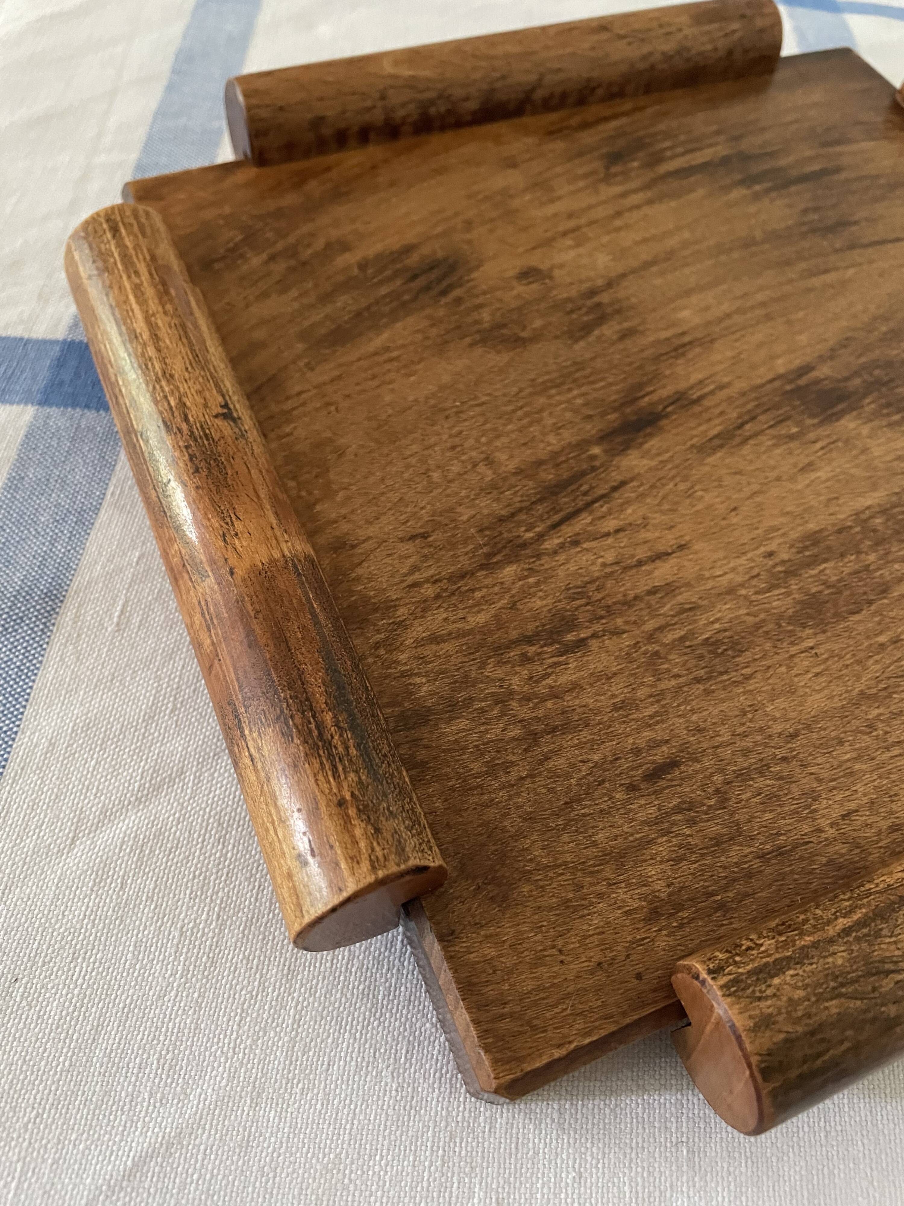 Plateau bois art déco