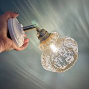Vintage amber frosted glass tulip wall light