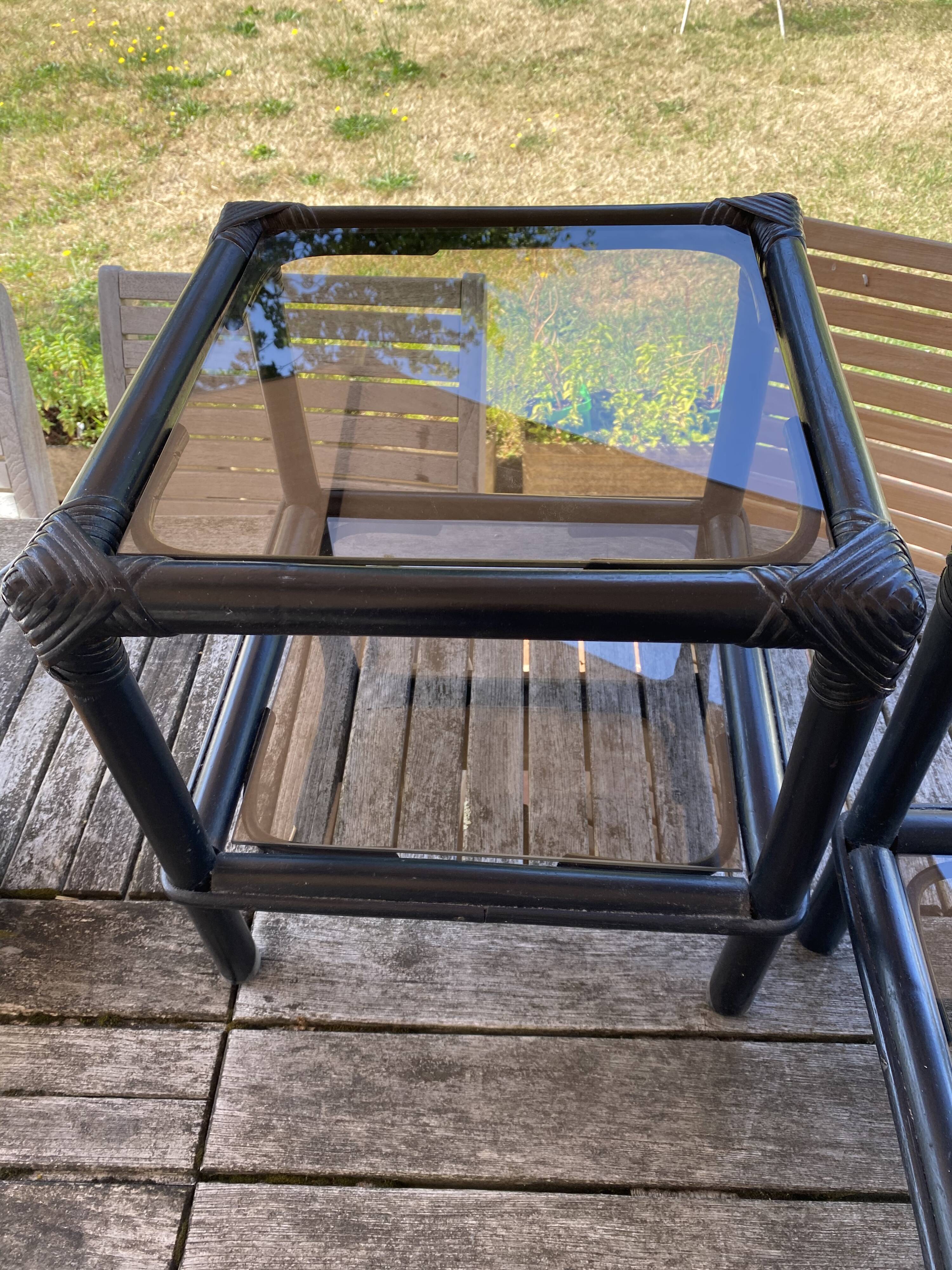 Pair of rattan coffee table