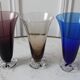 Set of 3 glasses with feet flowers design 60s-70s