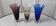 Lot de 3 verres à pieds fleurs design années 60-70