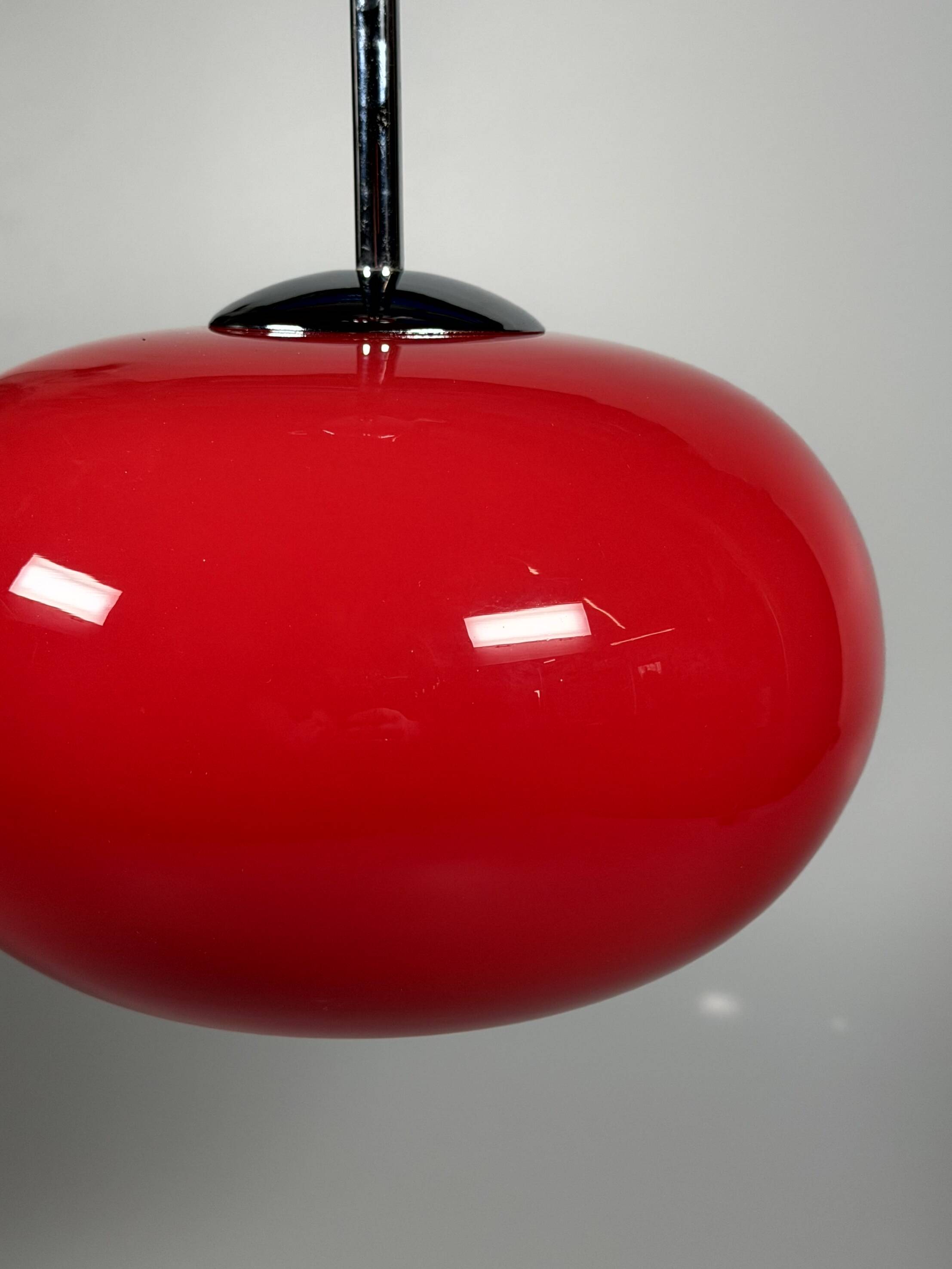 1960s 1970s Pendant Light Glass Ceiling Lamp Space Age Design