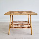 Antique rattan coffee table