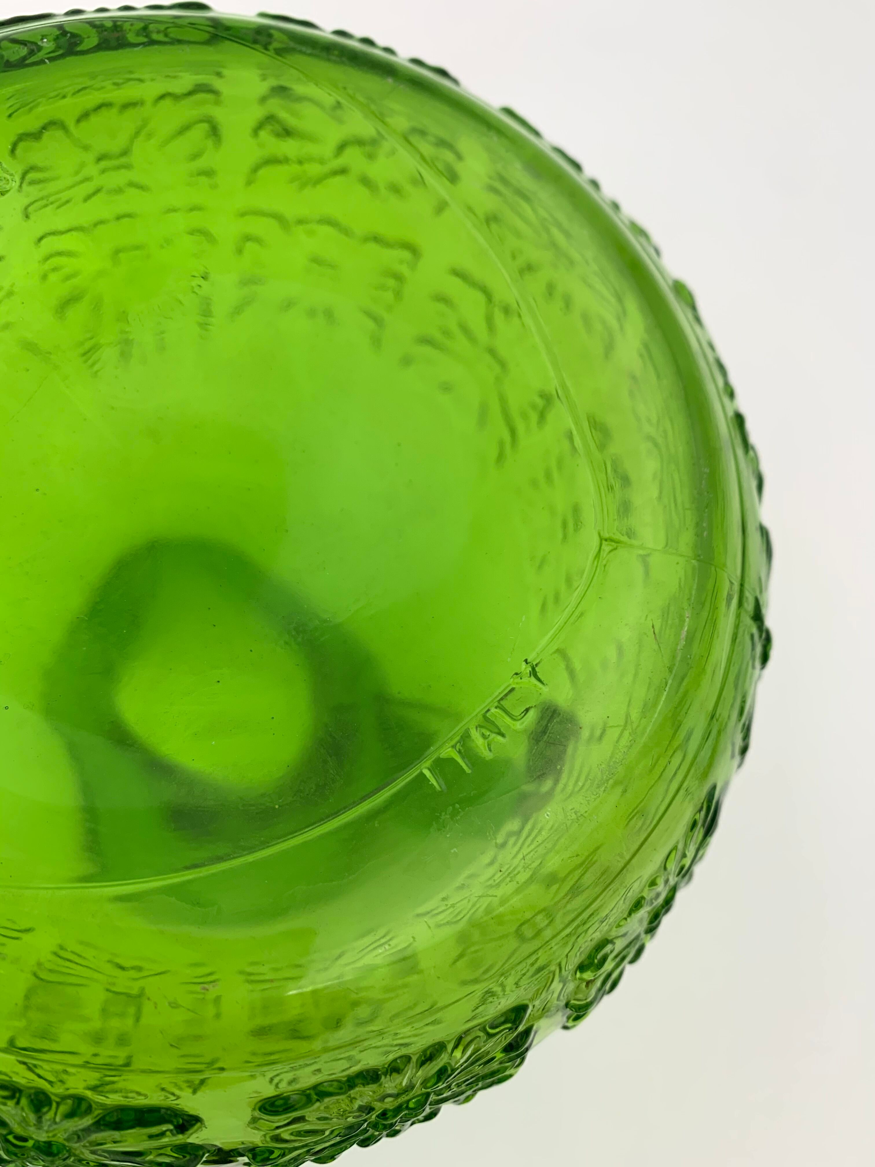 Vintage glass pitcher, chlorophyll green, Italy - 1960s-1970s.