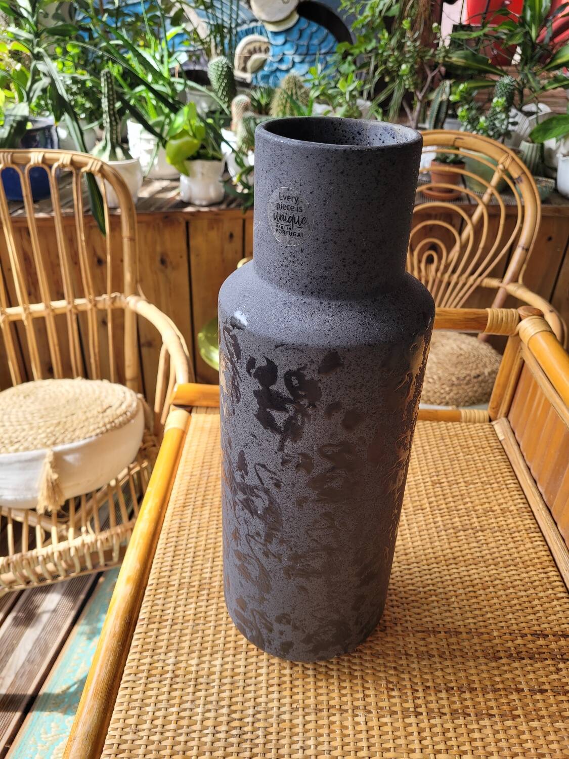 Large matte/glossy textured vase
