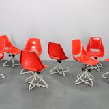 1960s Miroslav Navratil Set of Eight Fiberglass Chairs for Vertex, Czechosl
