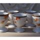 Vintage Japanese porcelain 8 egg cups with maple decor