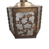 Antique Openwork Sawn Brass Pendant Lamp, early 1900s