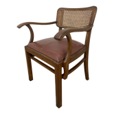 Office chair format bridge wood leather and canning 20s
