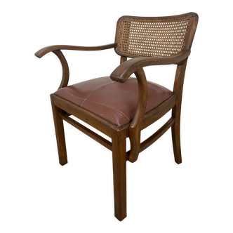 Office chair format bridge wood leather and canning 20s