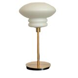 Table lamp made with an old white globe in matt opaline